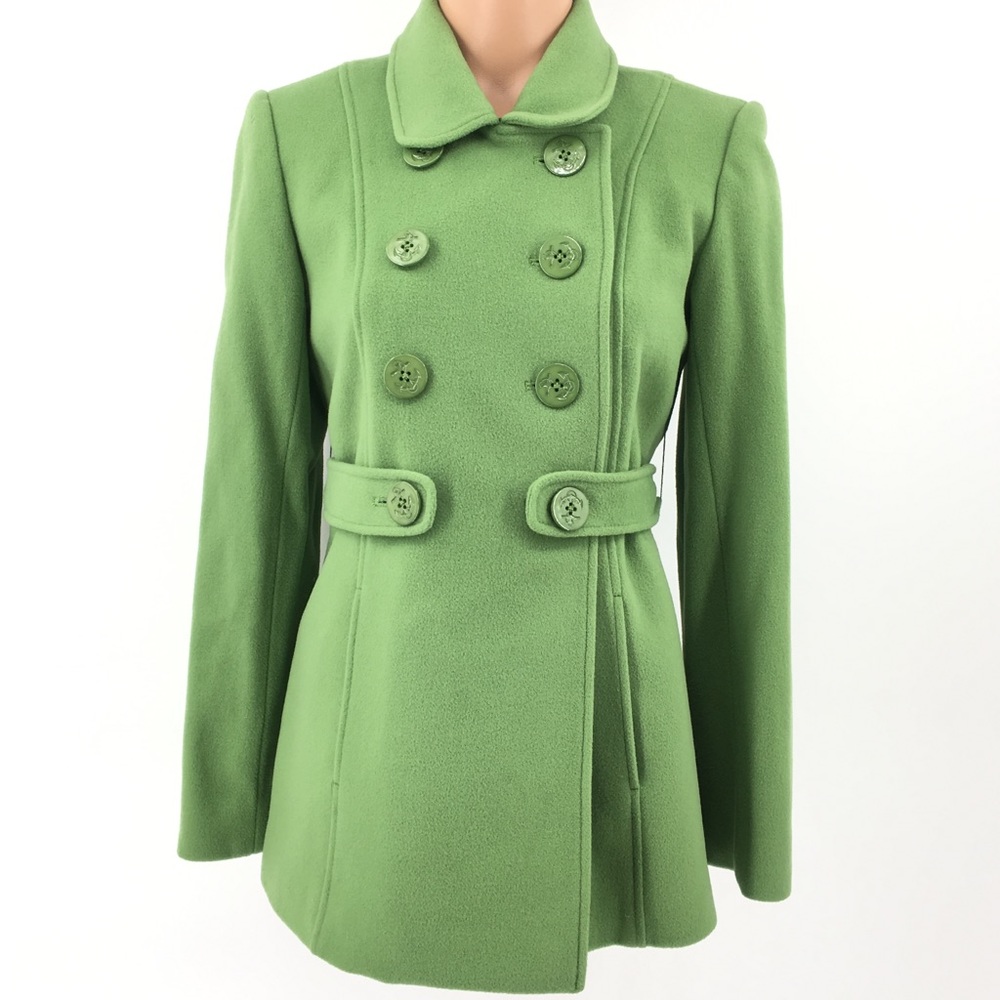 Lilly Pulitzer Green 100% Wool Pea Mackenzie Coat
